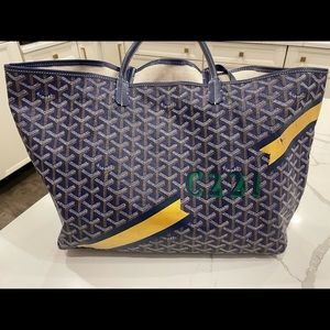 Goyard Navy PM St Louis Navy Blue Open Tote Bag